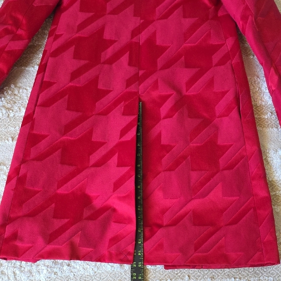 Cynthia Rowley 90s Y2K Red Long Line Blazer Trench Coat Sz 4 - Picture 4 of 14